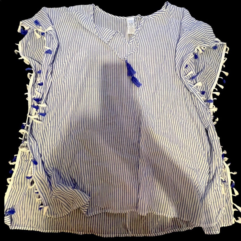 Bathing Suit Cover Up- Blue & White 🇺🇸
